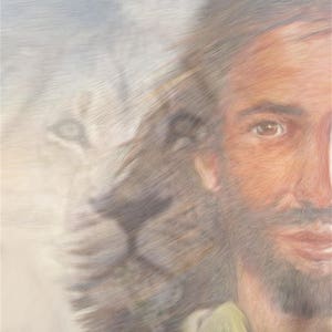 Jesus Christus Karte, Löwe von Jejuda, christliche Notizkarte, inspirierender Gruß, Ermutigung, Sympathie, Ostern, religiös