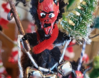 Vintage Style KRAMPUS Ornament Chenille Handmade CHRISTMAS by RETROS