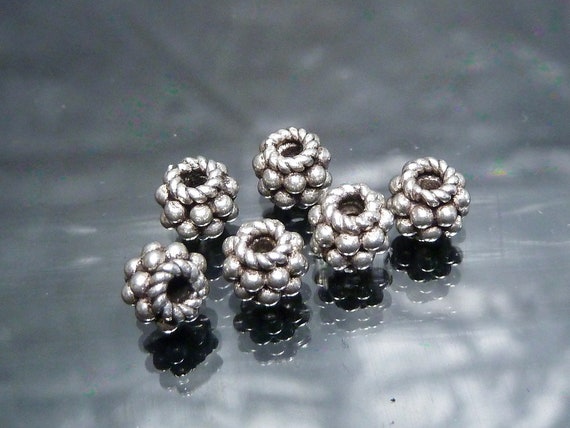 20 Pieces 925 Sterling Silver Beads SCap Bali Silver Beads Star Cap 5mm Round