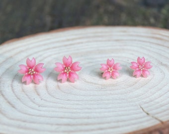 Sakura Earrings Cherry Blossoms Shape Studs