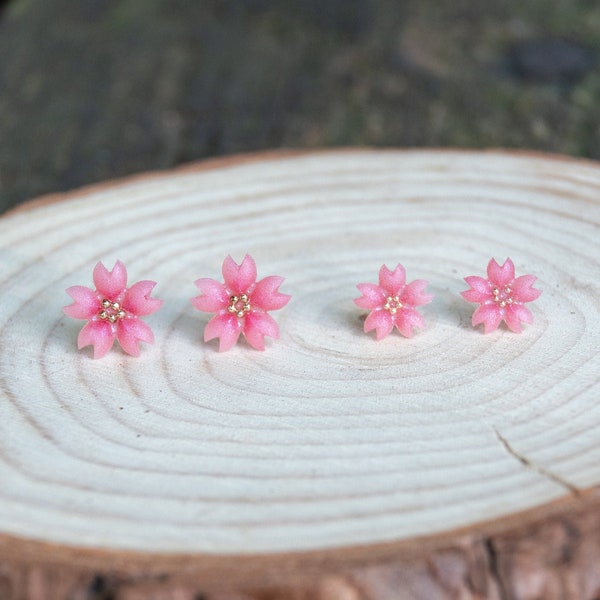 Sakura Earrings Cherry Blossoms Shape Studs