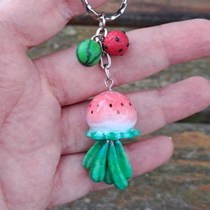 Watermelon Jellyfish Keychain