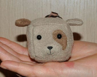 Cube Dog Keychain Plush, Puppy Keychain Kawaii Stuffed Toy - MADE TO ORDER