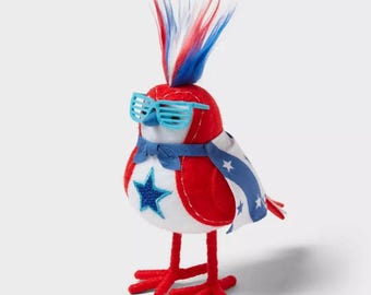 Featherly Friends  Fourth of July Fabric Bird Decor HERO Target Sun Squad 2025 New