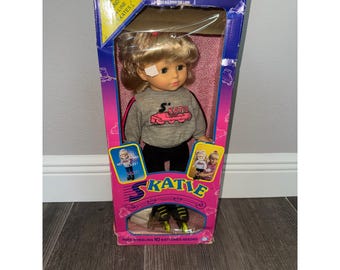 Vintage 1990 Skatie Katie Rollerblading Doll New in Box