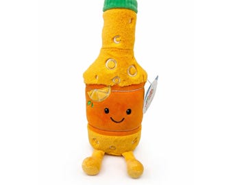 Gigglescape NEW  Orange Soda Bottle Plush Toy 10" tall