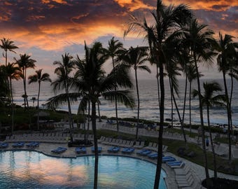 Kona Hawaii Sunset - Canvas Art Print - Ready to hang