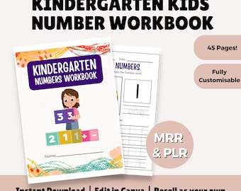 Kindergarten Numbers Workbook: 45-Page Kids Activity Book (PLR & MRR)