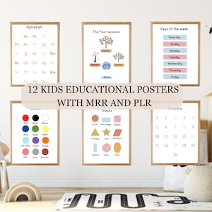 Kinder Lernposter mit Master Wiederverkaufsrechten und Handelsmarkenrechten. Done-for-You Digitales Produkt