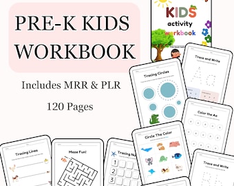 Cuaderno de actividades para niños de preescolar: 120 páginas (MRR + PLR)