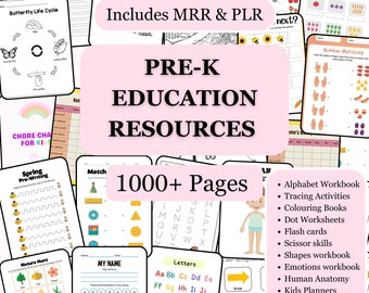 Master Resell Rights Education Resources For Teachers. Pre-K Kids Workbooks, Colourings and activities with Private Label Rights
