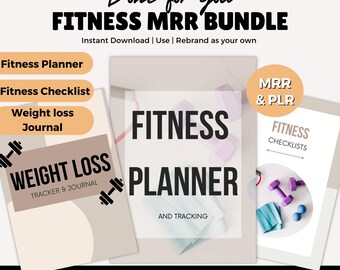 Paquete de libros electrónicos sobre fitness: diario, planificador y lista de verificación para perder peso (MRR y PLR)