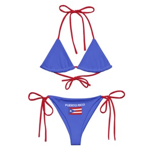 Puerto Rico Flag Bikini , Worldcup Soccer Bikini, 80s 90s 2000s Aesthetic, Y2K Clothing Y2K Shirt Swimwear Soccer Jersey