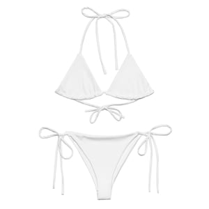 Coconut White Vintage Bikini, White Printed Bikini 90s 80s,Triangle Bikini, Hot Girl Summer, Y2K Coquette