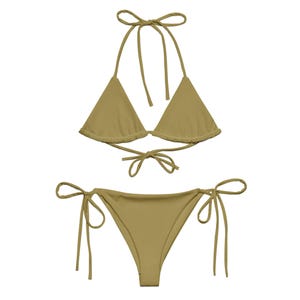 Caper Green Bikini, Printed Bikini 90s 80s,  Triangle Bikini