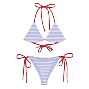 Popsicle Bikini , Multicolor Striped Bikini, Blue Red Bikini