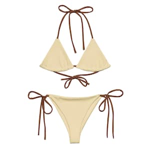 Tiramisu Bikini Cream Bikini , Neutral Bikini 90s 80s, Triangle Bikini, Hot Girl Summer, Y2K Coquette