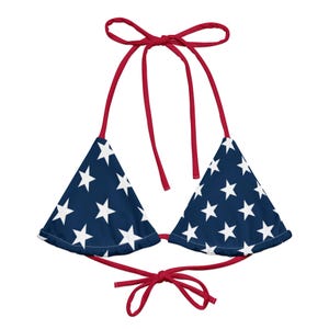 Stars & Stripes Bikini Top, USA American Bikini Top, Made in USA, 4th of July American Flag Bikini