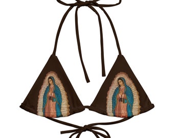 Virgin Mary Bikini Top, Our Lady of Guadalupe Bikini,  Triangle Bikini