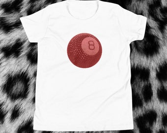 T-shirt bébé rouge 8 pelotes, 8 pelotes demi-teintes, t-shirt bébé tendance de l'an 2000, esthétique t-shirt bébé des années 90, t-shirt style Pinterest, t-shirt ajusté femme