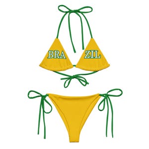 Brasilien Bikini Y2K Brasilien Jersey Bikini, WM Fußball Bikini, 80er 90er 2000er Jahre Ästhetik, Y2K Kleidung Y2K Shirt Bademode Fußball Jersey