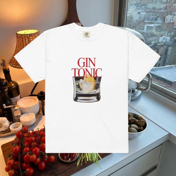 T-shirt Gin Tonic, t-shirt cocktails, t-shirt à slogan, t-shirt meme drôle, t-shirt à slogan pour femme, t-shirt esthétique du début des années 2000 de l'an 2000