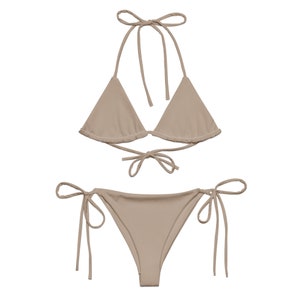 Cream Bikini , Neutral Bikini 90s 80s, Triangle Bikini, Hot Girl Summer, Y2K Coquette