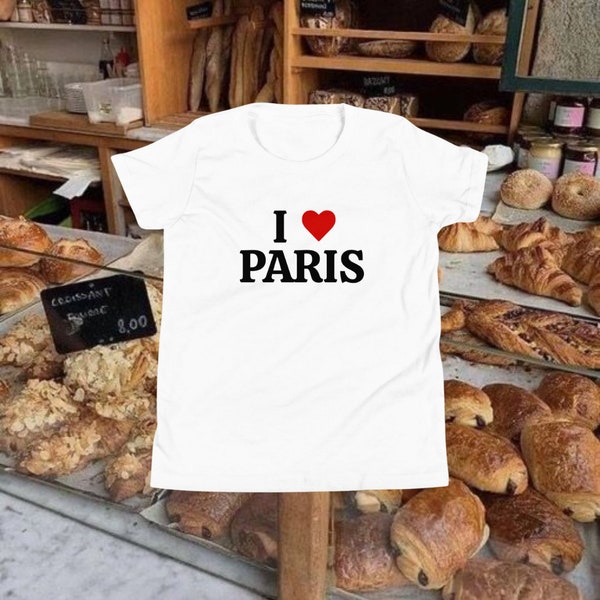 I Love Paris , i heart paris , Baby Tee,  I Love Shirt, I Heart T-Shirt, Funny Saying Shirt, Y2k Baby Tee, 2000s Baby Tee, Gift for Friend