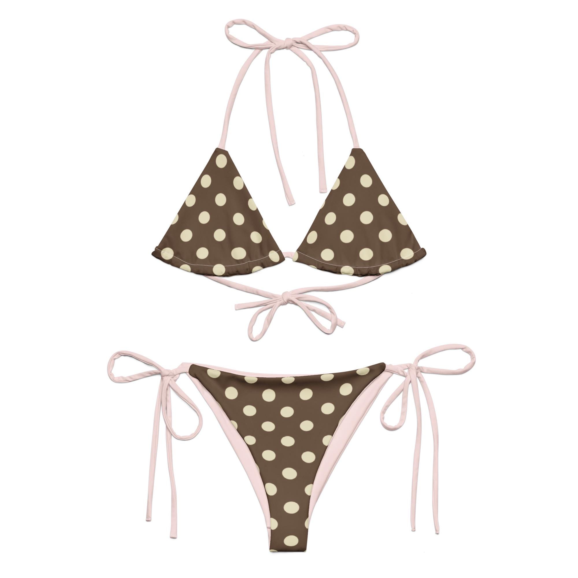 ★s/e/o★ SMOCKED DOT TRIANGLE BIKINI TOP BROWN MUSINSA | s/e/o SMOCKED DOT TRIANGLE BIKINI TOP BROWN