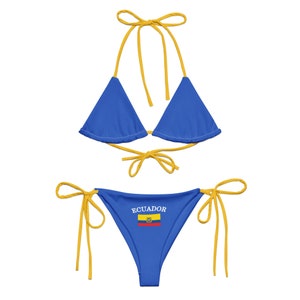 Ecuador Bikini Y2K Ecuador Jersey Bikini , Soccer Jersey Bikini, 2000s Clothing, Ecuador Flag