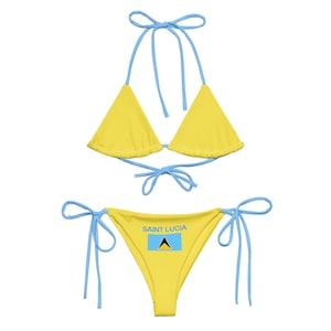 Saint Lucia Bikini , Y2K Saint Lucia Jersey Bikini , 80s 90s 2000s Aesthetic, Y2K Clothing Y2K Shirt Swimwear, Caribbean Swimwear , Caribana