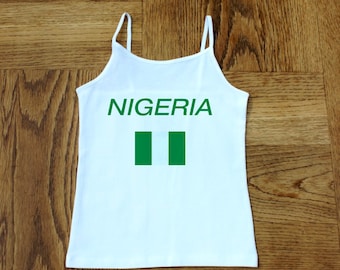 Nigeria Tank Top , Nigeria Jersey Top , Soccer Crop Top Baby Tee, 2000s Aesthetic, Nigeria Baby Tee, Nigerian Baby Tee, Nigeria Shirt