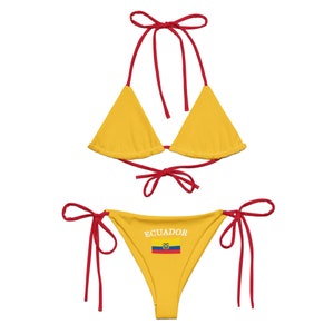 Ecuador Flag Bikini: Y2K Soccer Jersey Style