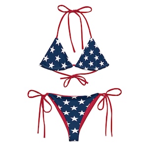 Stars & Stripes Bikini , USA American Bikini, Made in USA, 4th of July American Flag Bikini, Blokette Aesthetic, Women&#39;s Bikini
