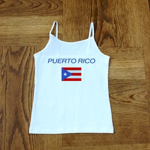 Puerto Rico Flag Tank Top: Cotton Jersey Knit