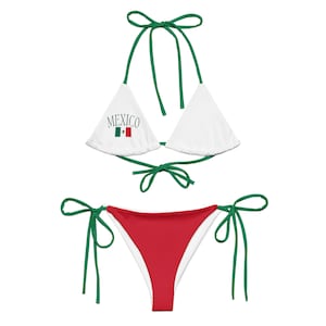 Mexico Flag Bikini, Mexico Jersey Bikini, Worldcup Soccer Bikini, 80s 90s 2000s Aesthetic, Y2K Clothing Y2K Shirt Swimwear Soccer Jersey
