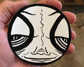 Sticker - Classic Icon - Black And White Round Vinyl Decal