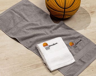 Personalized Name Basketball Towel Custom Embroidered Team Towel Quick Drying Cool Sports Towel Christmas Birthday Gift for Basketball Lover