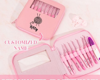Personalized Crochet Hooks Ergonomic Crochet Hooks Soft Shank Crochet Hook Set 8 Sizes 2.5-6cm Mother's Day Gift Gift for Grandmother