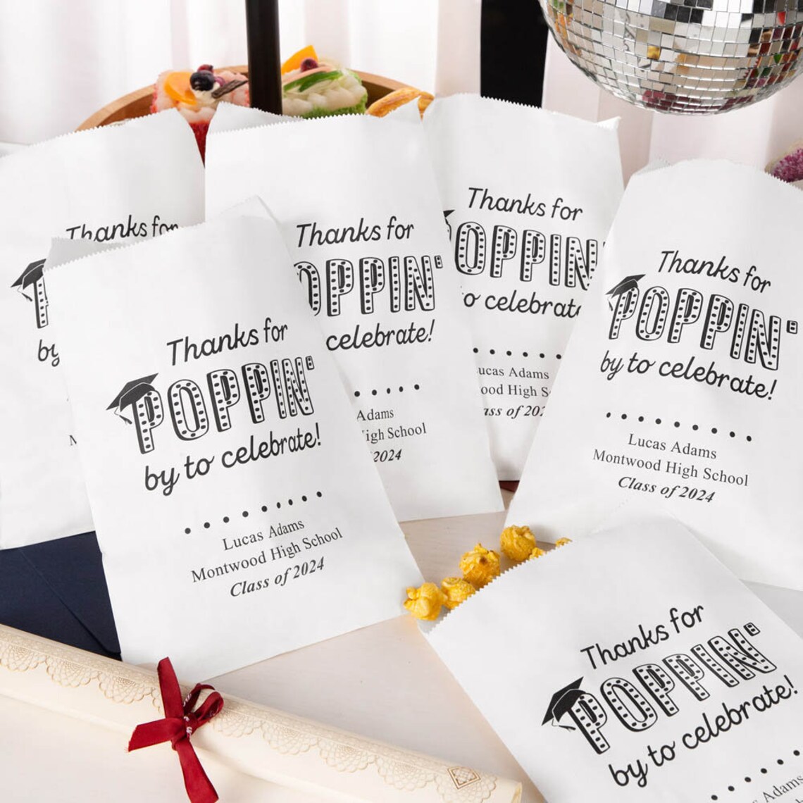 Fuyoooo 100 Pcs Graduation Cookie Bags With Stickers - 7.1x7.5" Heat-Sealable Kraft Goodie Bags For Class Of 2025