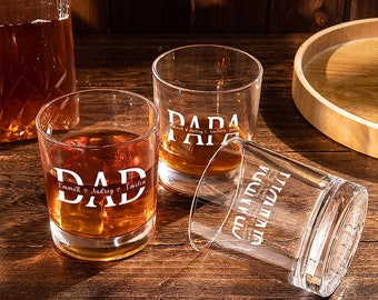 Vaso de whisky para papá o abuelo, regalos del Día del Padre para él, vaso de whisky personalizado, regalos para papá, regalos para papá, regalo para padre