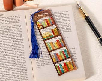 Personalized Name Bookshelf Bookmark Bookmark Gift For Her Gift For Book Lovers Bookworm Gift