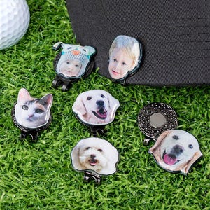 Custom Golf Marker with Photo, Picture Golf Ball Marker Magnetic Hat Clip Golf Accessory, Christmas/Father&#39;s Day Gift for Golf Lovers/Father
