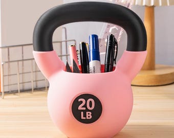 Personalized Text Kettlebell Pencil Holder 3D Printed Kettlebell Desk Organizer Gym Accessory Housewarming/Birthday Gift for Fitness Lover
