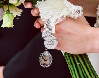 Dije de ramo de novia personalizado - Recuerdo fotográfico conmemorativo de boda