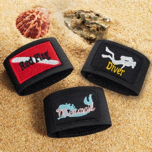 Personalised Embroidered Scuba Dive BCD Identification Tag with Name Travel Birthday Gift for Diving Lovers