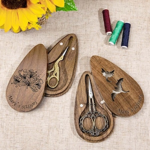 Personalisierte Magnetische Box Schere Muttertag Geschenk European Style Stickschere Individuelle europäische Storch Style Schere mit Gravur