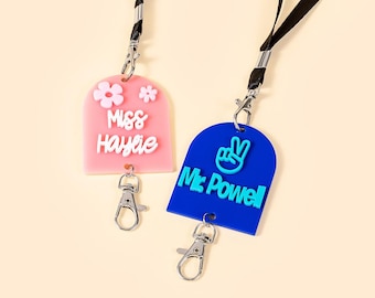 Personalized Teacher Lanyard - Back to School Gift, Teacher Appreciation, Custom Name Lanyard, Practical Teacher Accessory
