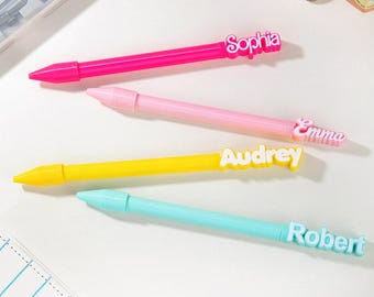 Set of 2pcs Personalized 3D Printed Barbi Pen, Custom Name Pen with Multiple Colors, Back to School Gift, Gift for Student/Classmate/Teacher