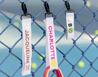 Personalized Embroidered Sports Hooks  Custom Tennis, Baseball, and P pickleball Bag Hangers